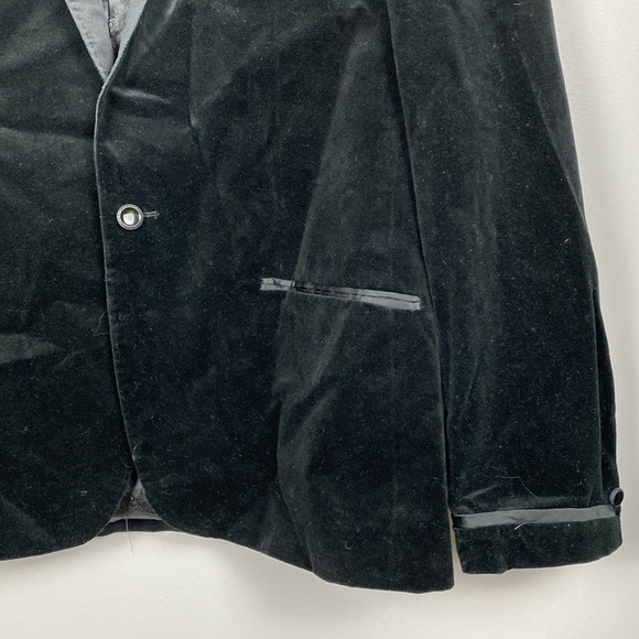 STONE ROSE BLACK VELVET PEAK LAPEL BLAZER Red Rivet Collection size 44R - Picture 5 of 12